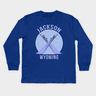 Jackson, Wyoming Kids Long Sleeve T-Shirt